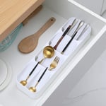 Blanc) Organisateur créatif de couverts de cuisine, boîte de rangement à tiroirs, boîte de rangement multifonctionnelle pour couteaux et fourchettes,