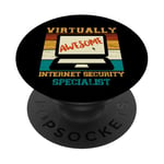 Funny Quote Virtually Awesome Internet Security Specialist PopSockets Adhesive PopGrip