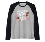 Chocolate Hearts Sweet Love Valentine’s Day Raglan Baseball Tee