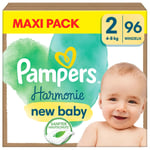 Pampers Harmonie blöjor storlek 2 mini, 4kg - 8kg, maxiförpackning (1x96 blöjor)