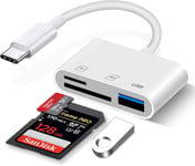 Lecteur de Carte SD pour USB-C,3 en 1 Lecteur de Carte SD pour Micro SD/SD/TF/USB,Adaptateur USB-C vers Micro SD/TF avec Port USB,Adaptateur de Carte Mémoire SD,SD Card Reader pour Android(Q661)