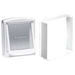 PetSafe – Chatière pour Chien et Chat Originale Staywell, 2 Voies d’accès – Blanc (S) & Extension de Tunnel (S) pour Chatière, Compatible avec Porte (série 700) - Petit, Blanc