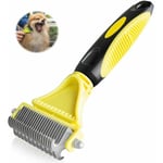 Brosse Chien Brosse Chat, Peigne Déméloir Chien Professionnel et Brosse Chien Poil Long, Râteau de Toilettage pour Chien et Chat Réduit Efficacement