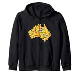 Australia Down Under Culture Australian Flag Map Gift Zip Hoodie