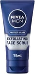 NIVEA MEN Protect & Care Exfoliating Face Scrub 75ml, Invigorating Men's Face