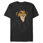 Disney The Lion King Big Face Scar Organic Short Sleeve T-Shirt, Black, S