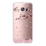 Evetane - Coque Silicone Compatible Samsung Galaxy S7 Edge - Protection Intégrale 360, Fine et Transparente - Coque Avant & Arrière - Haute Résistance - Chute De Fleurs