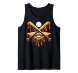 Baseball bat Drip with crossed bat baseball Home Plate drip Tank Top