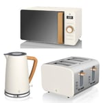Swan Nordic Triple Pack - 1.7L Kettle & 4 Slice Toaster & 20L Microwave White