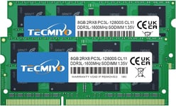 TECMIYO 16GB DDR3 1600MHZ(2x8GB) PC3L 12800s Sodimm DDR3 / DDR3L 1600MHz CL11 PC