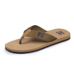 MedusaABCZeus Stylish Beach Flip Flops,Double buckle flip flops, clip feet wear-resistant non-slip sandals and slippers-light brown_41,Flip Flops - Slip on Slippers