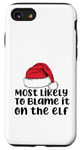 Coque pour iPhone SE (2020) / 7 / 8 Mère de Noël amusante pour la famille « Most Like to Blaze it on the elf »