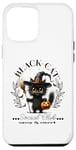 Coque pour iPhone 15 Pro Max Club social Sassy & Sweet pour les amoureux des chats noirs d'Halloween 2024