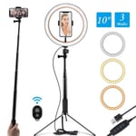 10" Led Ring Light Camera Selfie Lamp Desk Ringlight Kit