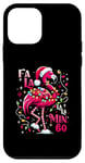 Coque pour iPhone 12 mini Fa LaLa Mingo Flamingo Sapin de Noël Tropical Christmas Lights