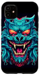 Coque pour iPhone 11 Dragon chinois bleu