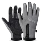 Gants d'hiver chauds pour homme - Gants d'hiver imperméables et coupe-vent - Gants chauds pour snowboard, ski, vélo, camping XL gris