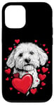 Coque pour iPhone 12/12 Pro Coeurs de chien Coton de Tulear pour la Saint-Valentin