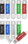 Lot De 10 Clés Usb C 16 Go Usb C 2.0,2 En 1 Rapide,Otg Clé Usb C 16 Go 2 En 1 Type C Usb 2.0 En Métal,Pen Drive 16 Go Usb Flash Drive 16 Go Pour Pc/Smartphones/Macbook Pro