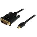 StarTech.com 3 ft Mini DisplayPort to DVI Adapter Cable - Mini DP to DVI Video Converter - MDP to DVI Cable for Mac / PC 1920x1200 - Black (MDP2DVIMM3B)