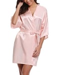 Migcaput Kimono Robe Femmes Peignoir Satin Femme Robes Chambre Kimonos Chemise de Nuit Court Mariée Demoiselle d'honneur