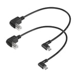 Lot De 2 Câbles D'Imprimante Usb C Coudés Usb B Vers Type C 30Cm Usb B Mâle Vers Usb C Mâle Pour Imprimante,Contrôleur Midi,Scanner,Contrôleur Midi De Piano Numérique,Contrôleur Dj(R+R)