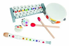 Janod - Set Musical 4 Instruments en Bois Confetti - Instrument de Musique Enfant - Jouet d'Imitation et d'Éveil Musical - Dès 2 Ans, J07600