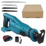 Scie sabre Electrique sans fil MAWIRON 3500RPM-LED-4 Lames Avec 2x Batterie 5.5A Chargeur, Compatible but not included MAKITA