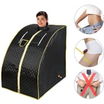 Aqrau - Sauna à Vapeur Portatif 1.5L, spa Sauna Transportable à Domicile, Sauna avec Chaise Pour 1 Personne, Noir