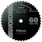 WORX WA5047 WORXSAW 115mm 60T HSS Compact Circular Saw Blade Metal Cutting Blade