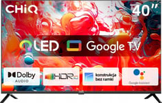 Chiq Chiq L40qh7g Tv 40", Qled, Full Hd, Google Tv, Ramlös, Dolby Audio, Dbx-Tv, Hdr 10