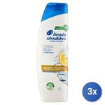 3x Head & Shoulders Shampooing 225 Ml. Citrus Frais