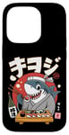 Coque pour iPhone 14 Pro Shark Mangeant des sushis japonais Kawaii Ramen Anime