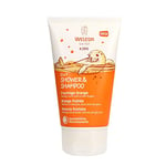 WELEDA - 2in1 Shower & Shampoo Orange fruitée - Nettoie en douceur, doux pour les yeux - Pour la toilette du corps et cheveux des enfants à partir de 3 ans - NATRUE* - Vegan*** - 150ml