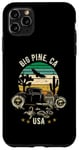 Coque pour iPhone 11 Pro Max Big Pine California USA Hotrod Design rétro coucher de soleil dans le désert