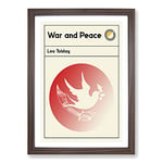 Big Box Art Book Cover War and Peace Leo Tolstoy Framed Wall Art Picture Print Ready to Hang, Walnut A2 (62 x 45 cm)