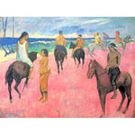 Wee Blue Coo Gauguin Riders On Beach Large Art Print Poster Wall Decor 18x24 inch