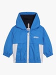 BOSS Baby Logo Hooded Magic Print Windbreaker, Blue