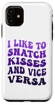 Coque pour iPhone 11 J'aime attraper des baisers et vice versa, un joli couple