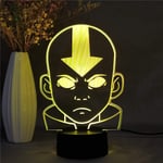 Anime Avatar Legenden om Aang Figur 3D LED Nattlampa Manga Figur Skrivbordslampa Sovrumsdekoration Bordlampa Heminredning Natt