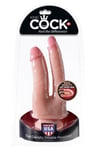 Pipedream King Cock Double Penetrator Dildo | Large 7" Small 8" | Suction Cup