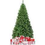 COSTWAY Sapin de Noël Artificiel 180CM, Aiguilles en PVC avec 1000 Branches Pied Métallique Solide, Arbre de Noël Idéal pour Maison,Bureau,Magasins