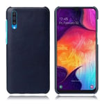 Samsung Crazy Horse Galaxy A50 nahkakotelo - Tummansininen