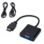 Alimentation audio - Adaptateur HDMI vers VGA HD 1080P, câble convertisseur pour Xbox, PS4, PC portable, boîtier TV vers écran de projecteur HDTV