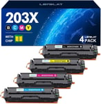 203X Cartouche De Toner Pour Hp 203X 203A Cf540X Cf540A Pour Hp Color Laserjet Pro Mfp M281Fdw M281Fdn M281Cdw M280Nw Laserjet Pro M254Dw M254Dn (Noir Cyan Magenta Jaune,Pack De 4)