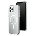 RhinoShield Coque Clear Compatible avec Magsafe pour [iPhone 12 Pro Max] | Force magnétique supérieure, Haute Transparence et résiste au jaunissement. Personnalisable - Contour objectifs Photo Blanc