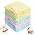 8 st Muslin Baby Washcloths, 25 x 25 cm Tvättbara Mjuka Bomulls Baby Handduk Baby Bomulls Swaddles för Torkning Hand Ansikte Kropp Känslig Hud Baby Newbo