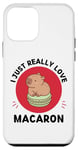 Coque pour iPhone 12 mini Kawaii Capybara J'adore vraiment les amateurs de macarons