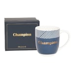 DRAEGER PARIS | Mug bleu en céramique "Champion" | Idée Cadeau Mug Humour pour Collègue, Frère, Ado, Ami, Partenaire | Tasse originale avec Coffret Cadeau