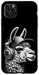 Coque pour iPhone 11 Pro Max Lama a Casque DJ équipement de Concert de Musique Audiophile